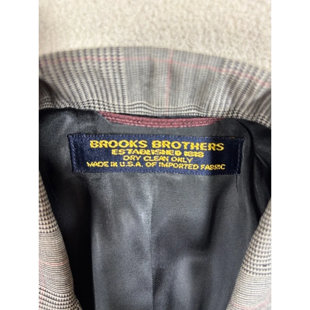 Brooks Brothers Mens 3 Piece Suit 34R Grey Glen Plaid Blazer Vest Pant 31x31 USA